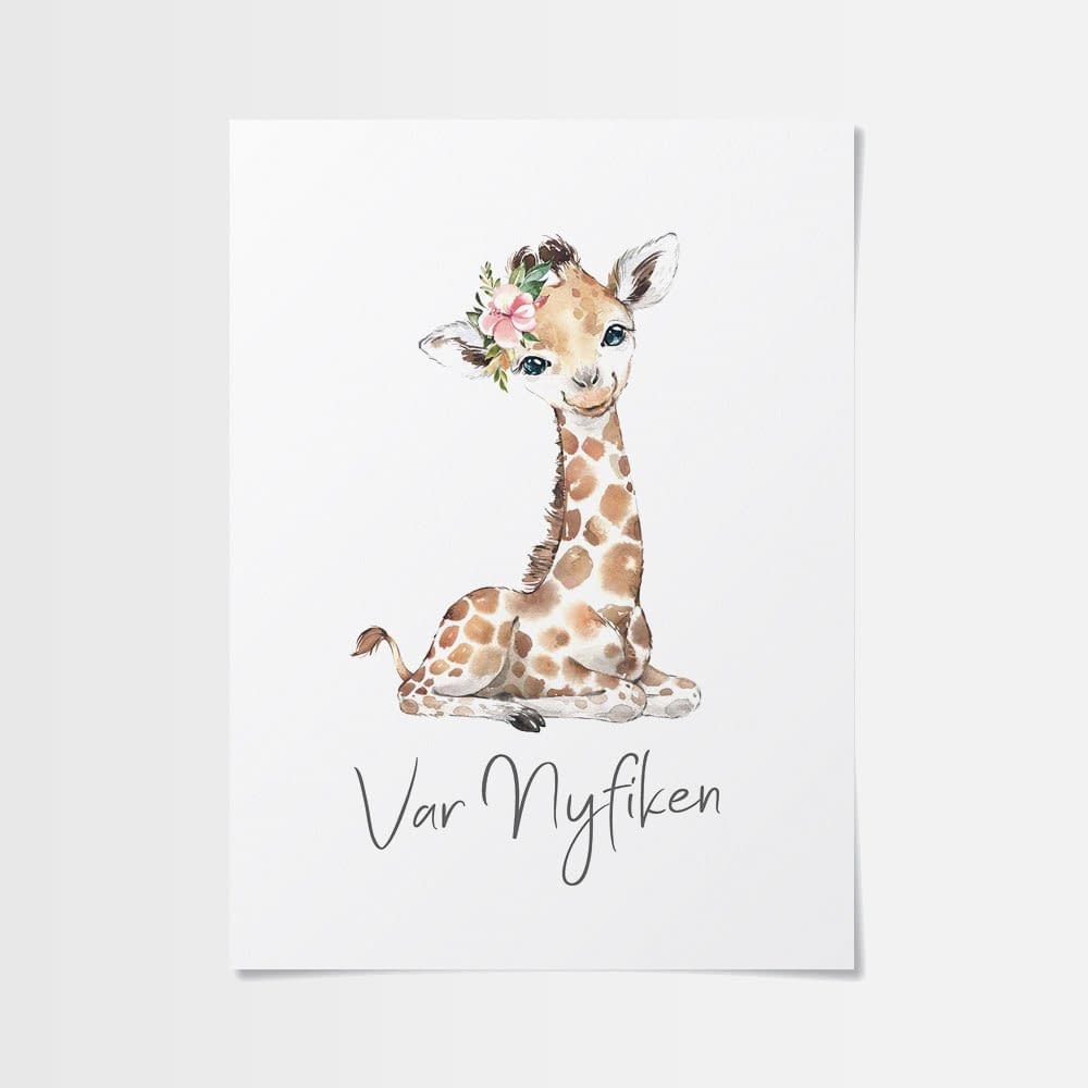 Giraff bebis poster av söt giraffunge